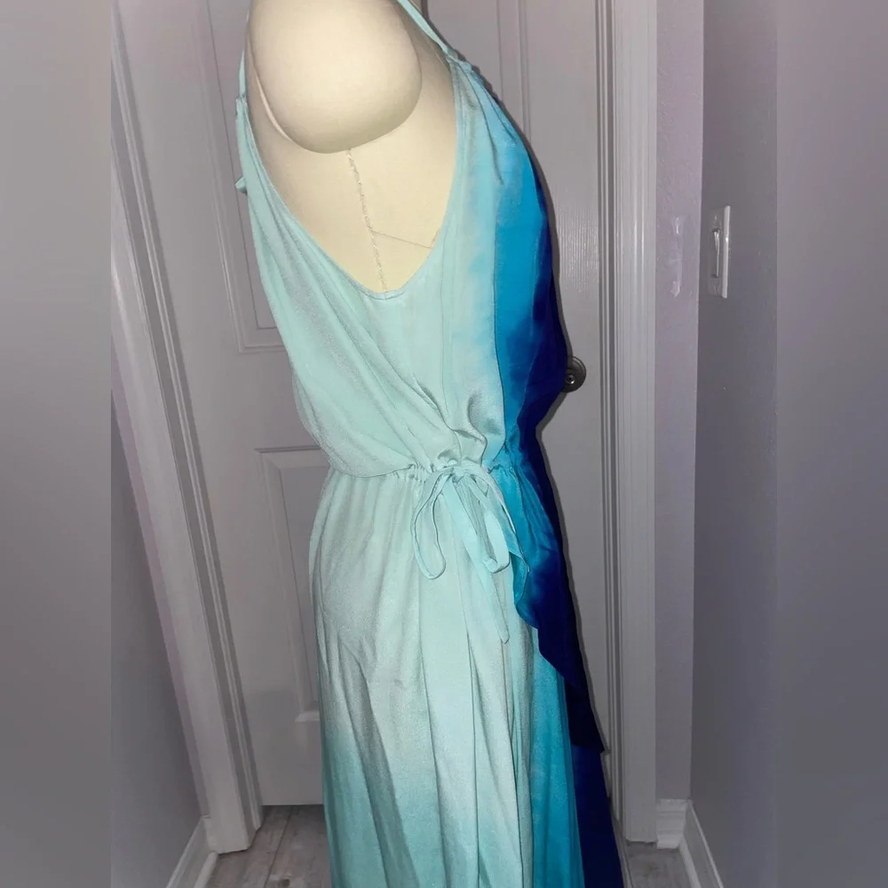 Calypso St. Barth Teal and Navy Ombre Maxi Dress